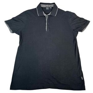 BOSS Hugo Boss Mens Polo Shirt Black Pima Cotton Regular Fit Size L